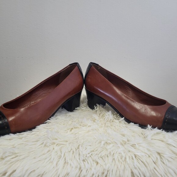 "BRUNO MAGLI "LEATHER, WOMEN'S HEELS (2" Pumps) - BLACK BROWN - Like New - Picture 12 of 14